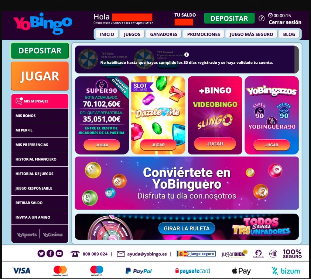 Página de Bingo 