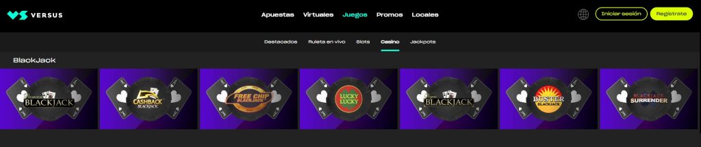 Blackjack en VERSUS CASINO