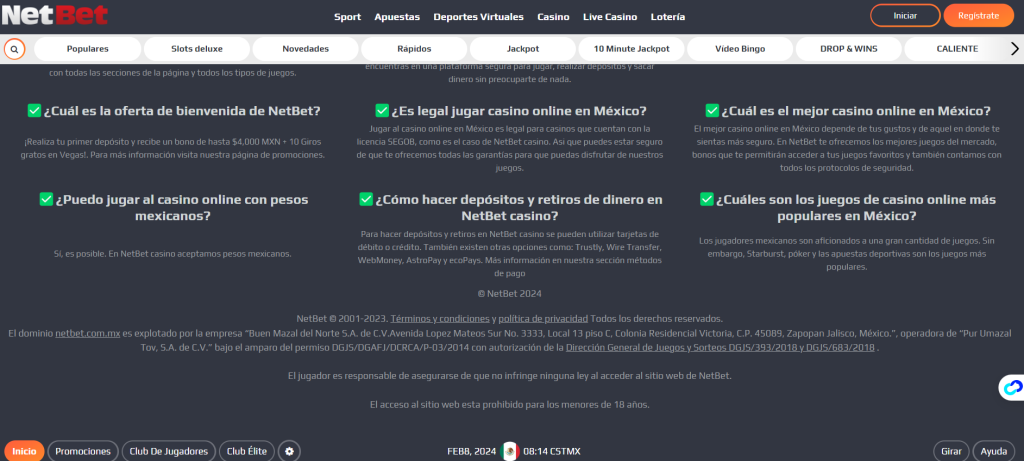 NetBet México datos licencia
