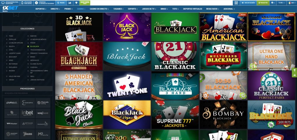 Selección de blackjack online