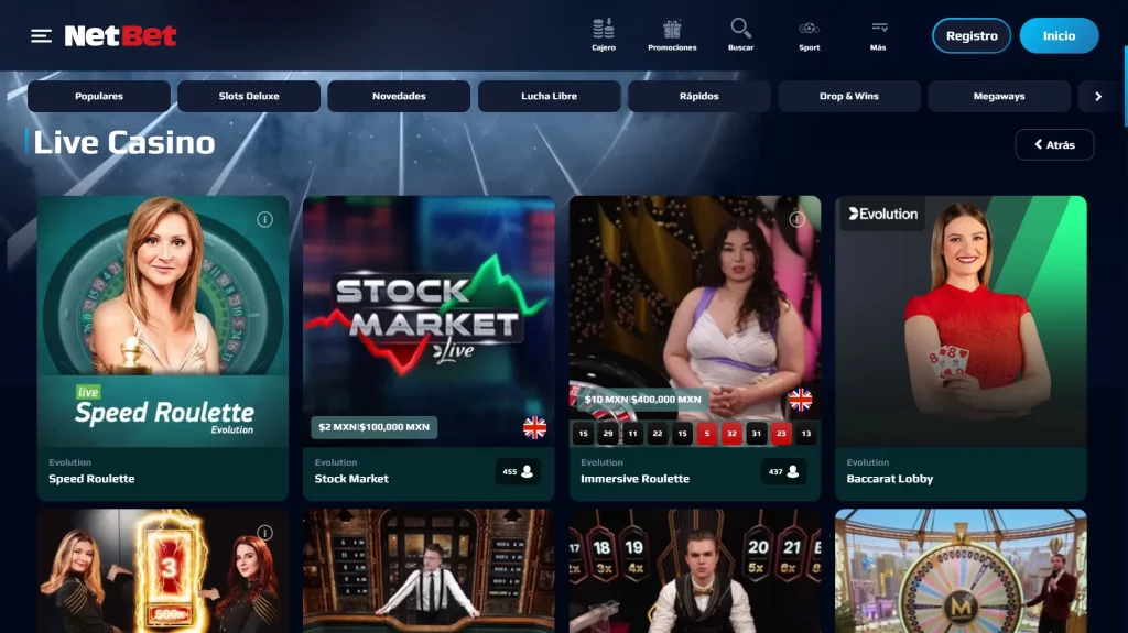 Mesas Casino vivo, Netbet