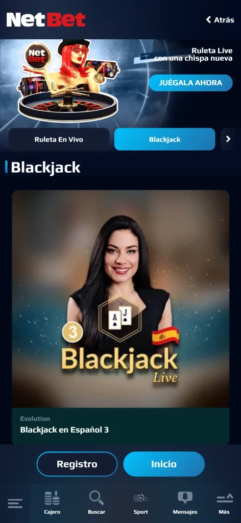 Blackjack. Netbet