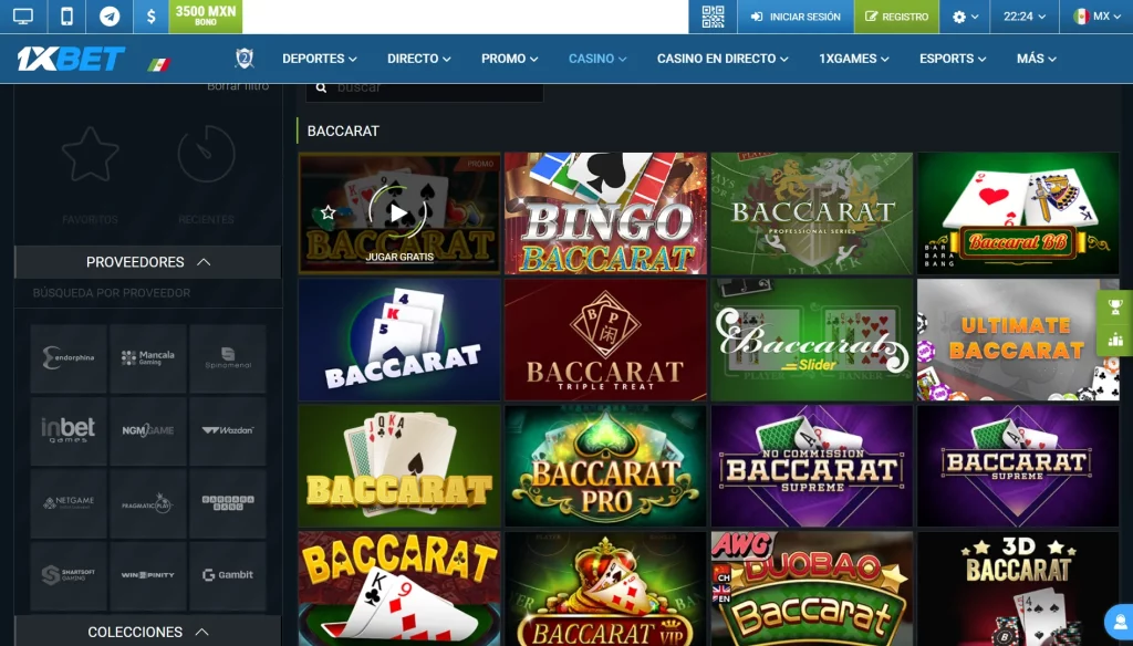 Baccarat en 1xBet