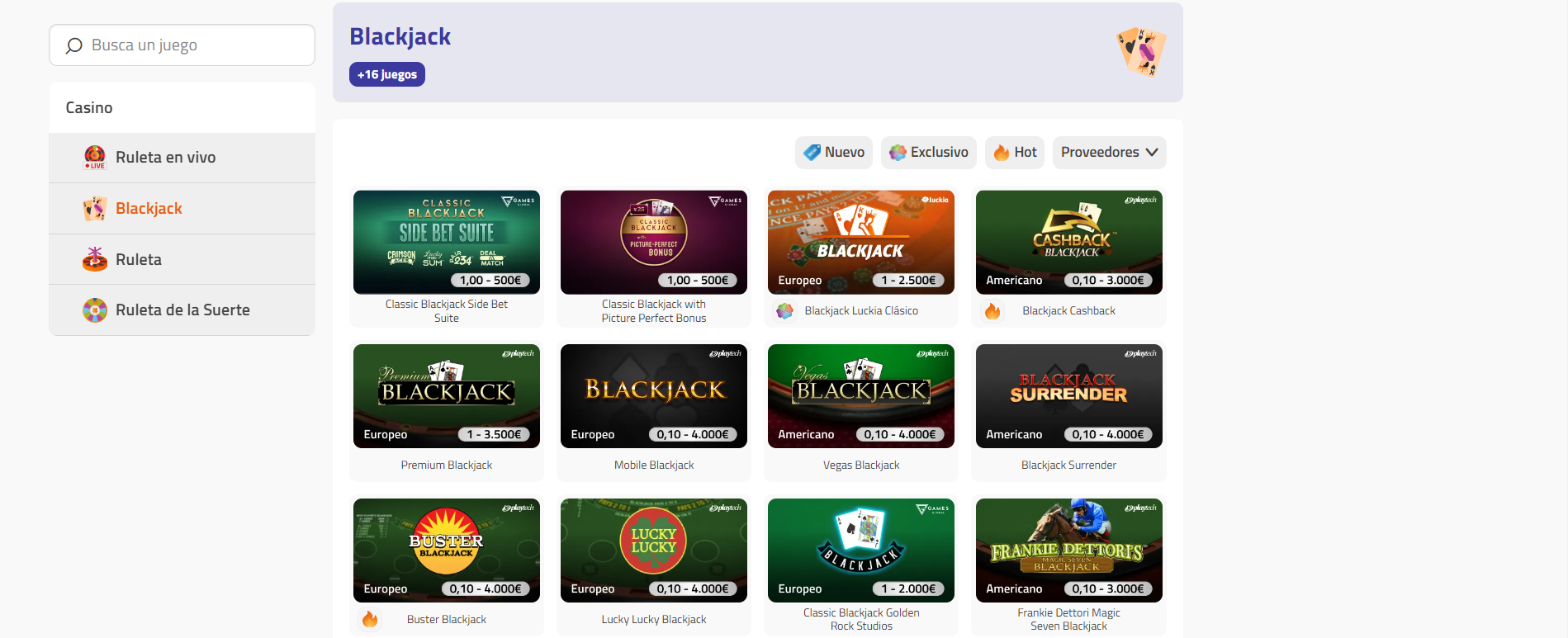 Top Casinos para Blackjack en Español