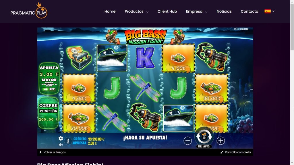 Sitio web oficial de Pragmatic Play, Big Bass Mission Fishin’