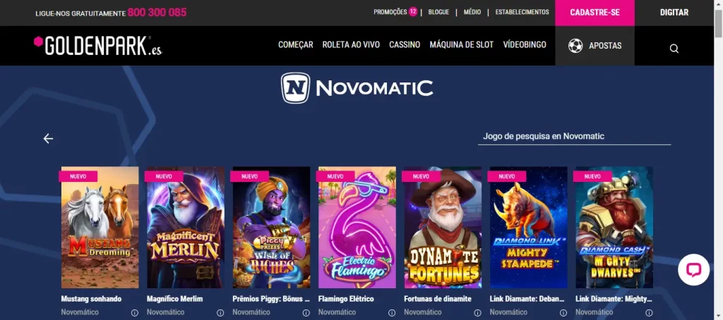 Slots de Novomatic GoldenPark